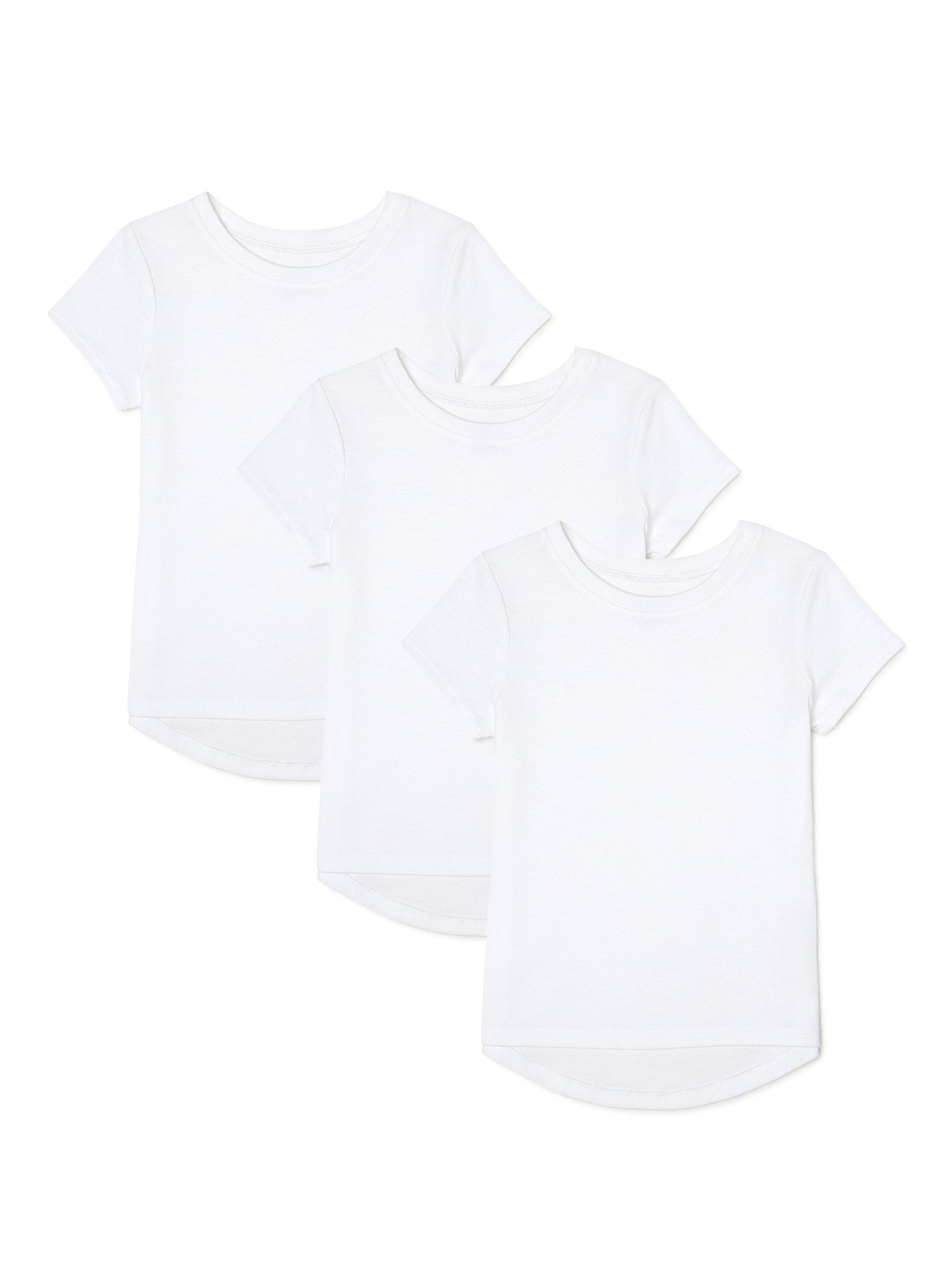 Garanimals Baby Girls & Toddler Girls Short Sleeve Solid T-shirts, 3-Pack