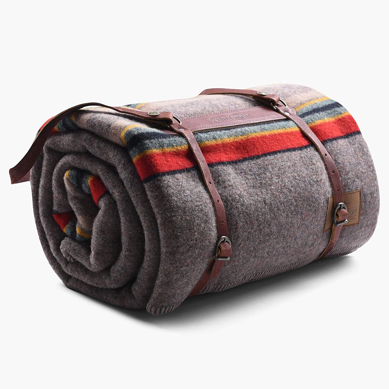 Pendleton Twin Wool Camp Blanket with Leather Carrier