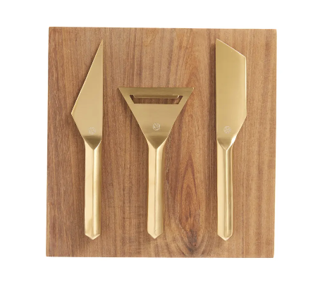 Rabbit Cheese Knives, Slicer & Board Set