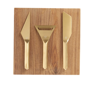 Rabbit Cheese Knives, Slicer & Board Set