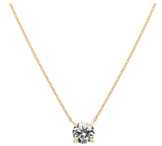 PAVOI 14K Gold Plated Swarovski Crystal Solitaire Necklace