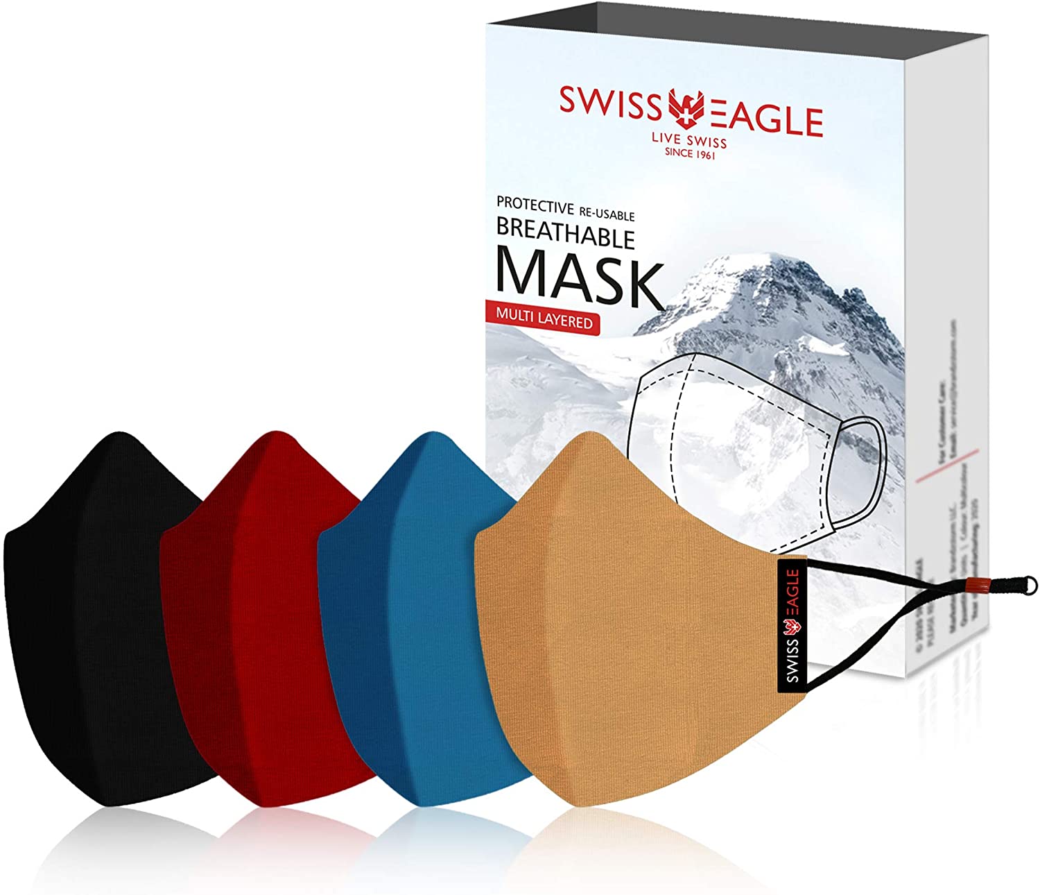 Swiss Eagle Cotton Respirator 6 Layer Reusable Outdoor Face Mask