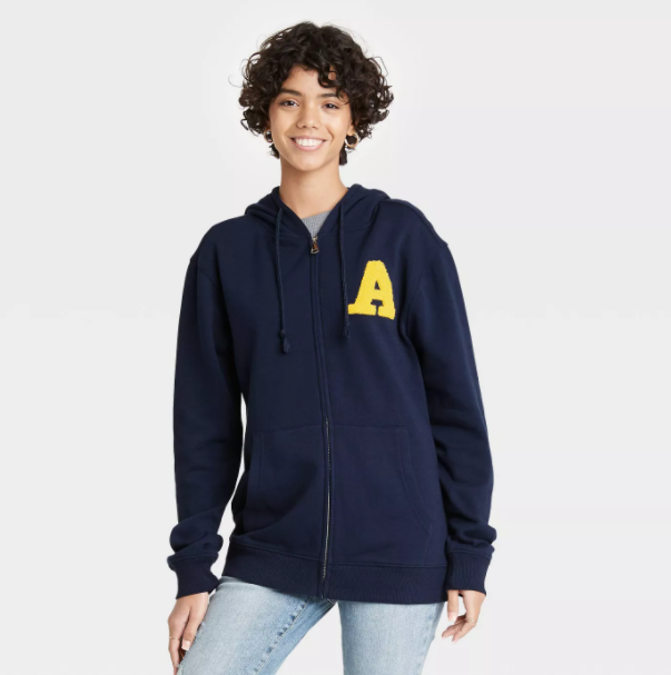 Netflix x 'To All The Boys I've Loved Before' 3 Varsity Letter Zip-Up Hooded Graphic Sweatshirt