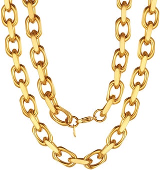 ChainsPro Heavy Duty Oval Rolo Cable Chain Necklace