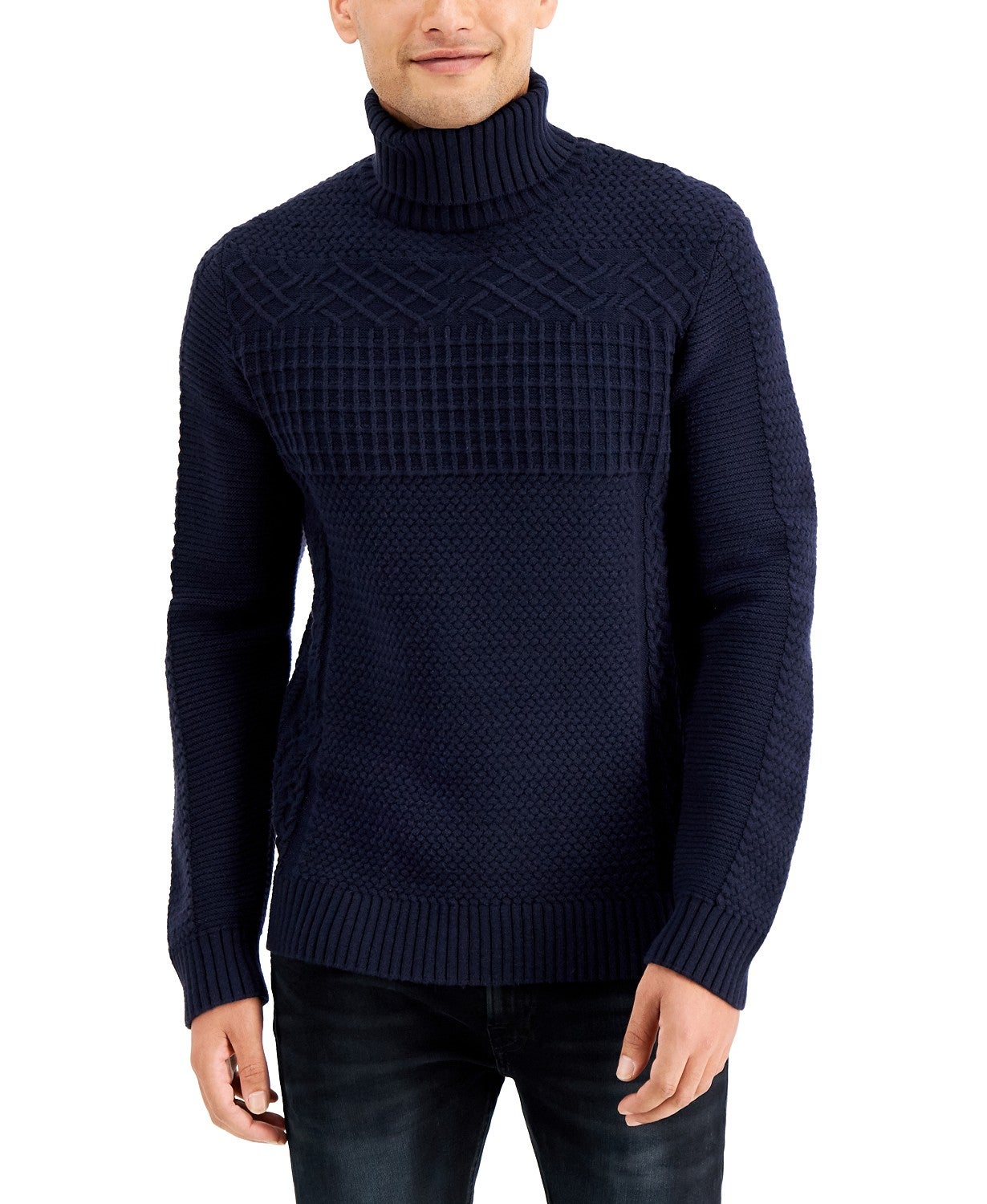 Guess Mixed Cable Turtleneck Sweater