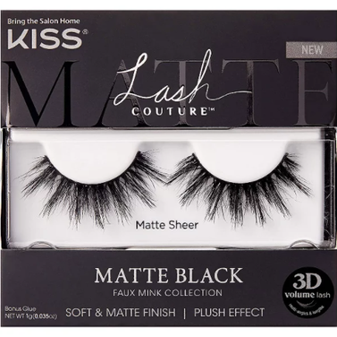 Kiss Lash Couture Matte Black Faux Mink, Matte Sheer