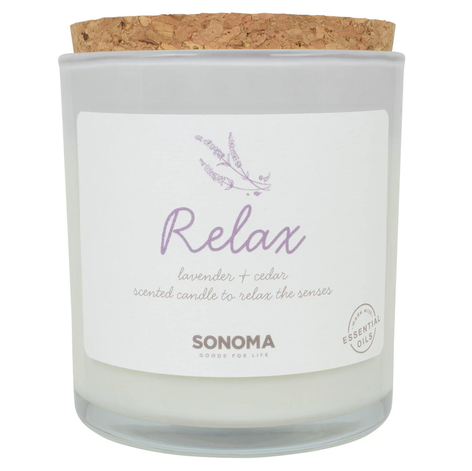 Sonoma Goods For Life Relax Lavender & Cedar 3-Wick Candle