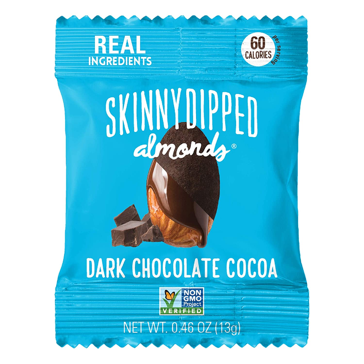 SKINNYDIPPED Dark Chocolate Cocoa Covered Almonds, Pack of 24