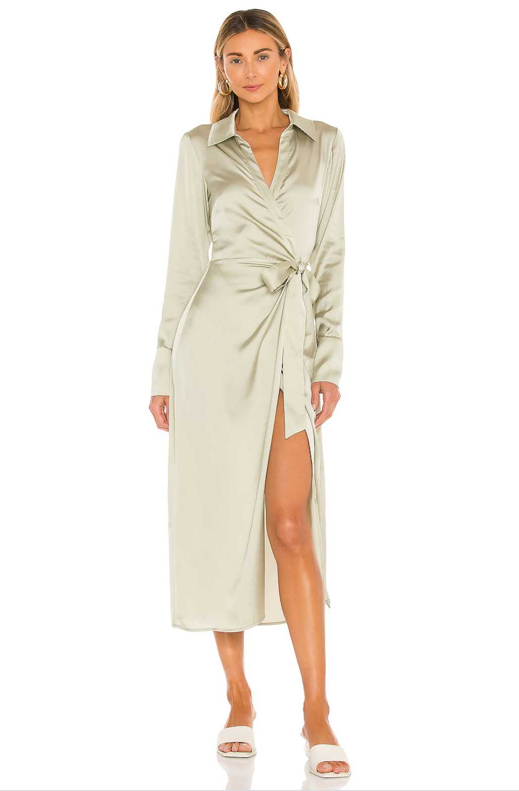 Song of Style Maggie Wrap Dress in Olive