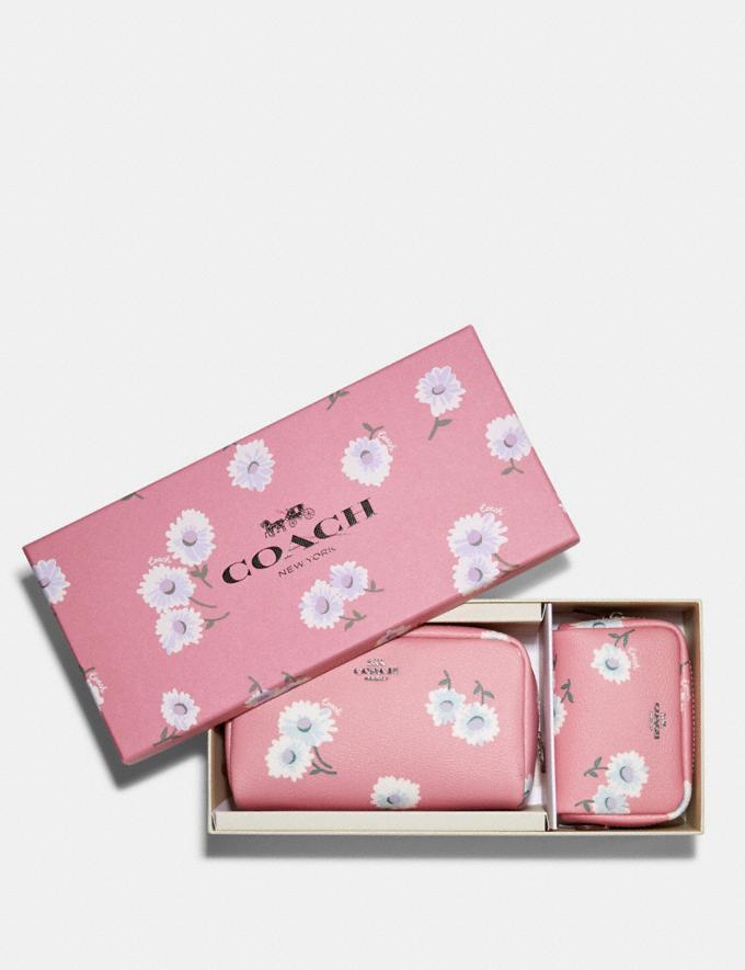 Coach Boxed Small And Mini Boxy Cosmetic Case Set With Daisy Print