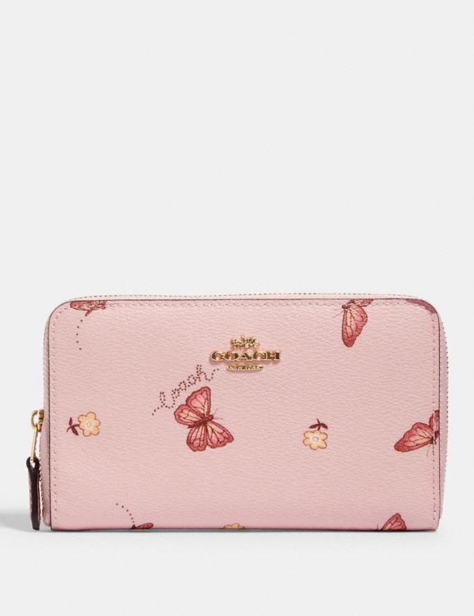 coach Medium Id Zip Wallet With Butterfly Print
