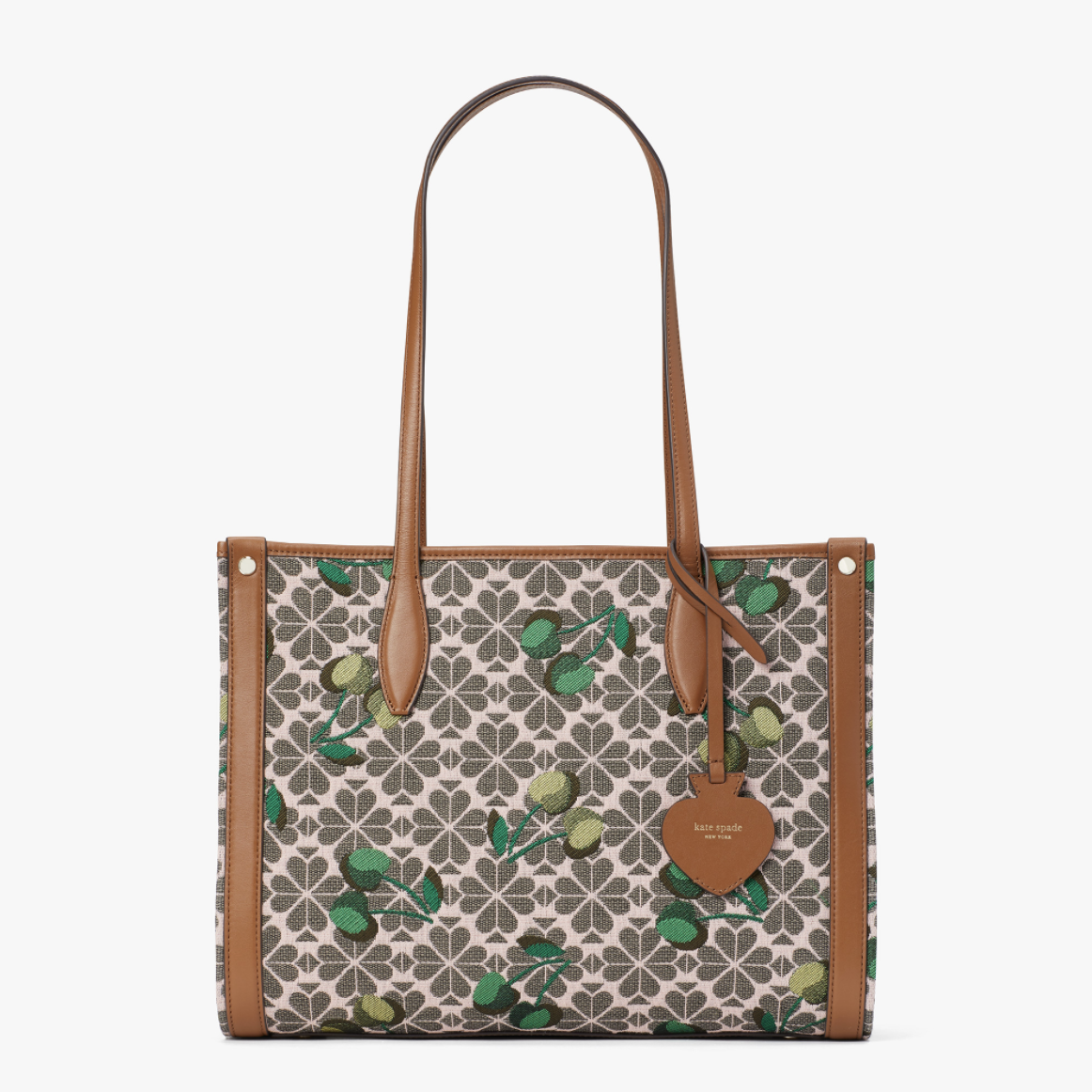 Kate Spade Spade Flower Jacquard Market Cherry Medium Tote