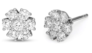 Friendly Diamonds IGI Certified 1 Carat 7 Stone Diamond Stud Earrings 