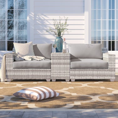 Sol 72 Outdoor Falmouth 3 Piece Rattan Seating Group with Cushions