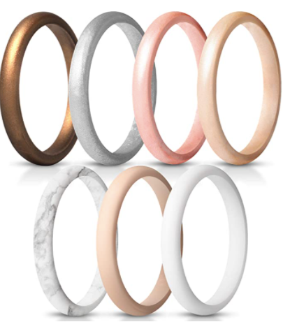 ThunderFit Women's Thin and Stackable Silicone Rings