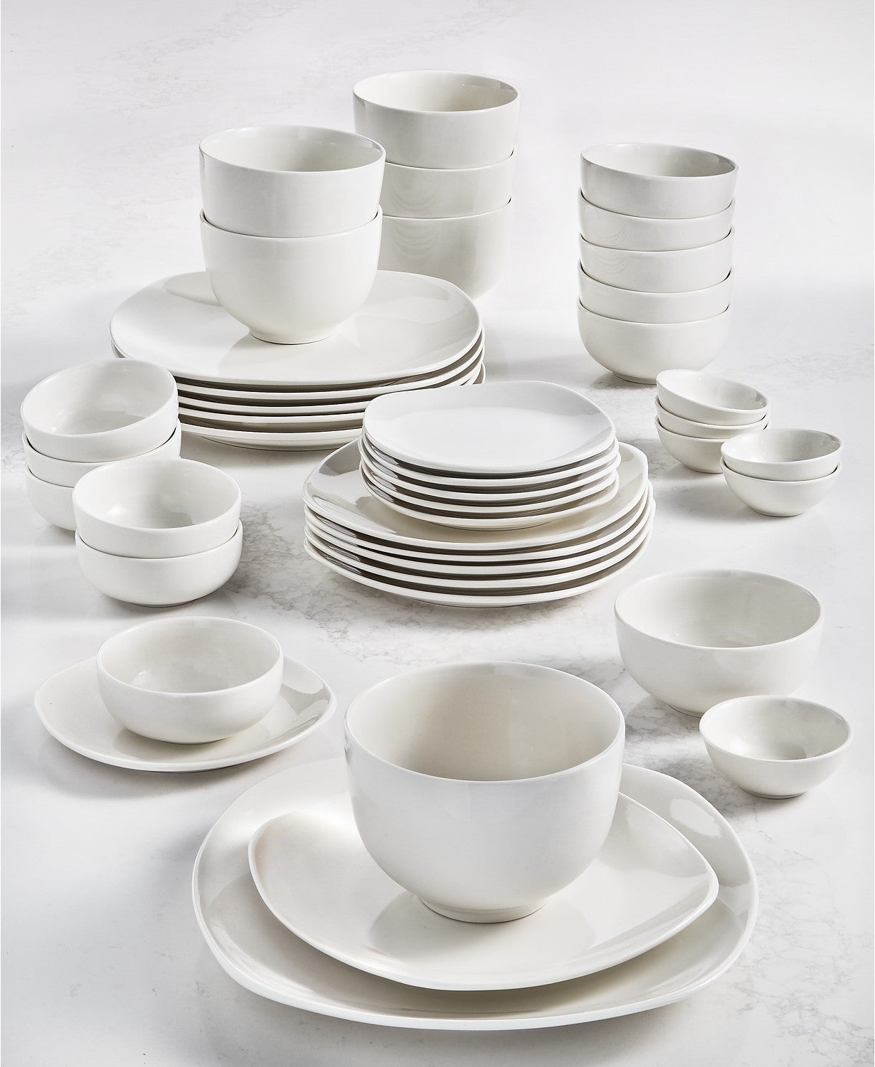 Inspiration By Denmark Soft Square 42 Pc. Dinnerware Set, Service For 6