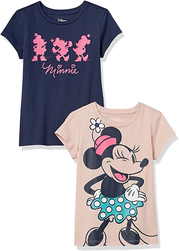 Amazon Essentials Girls' Disney Short Sleeve T-Shirts
