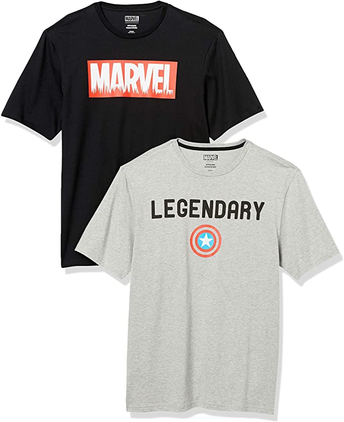 Amazon Essentials Men's Disney Star Wars Marvel Regular-Fit Crew-Neck T-Shirts