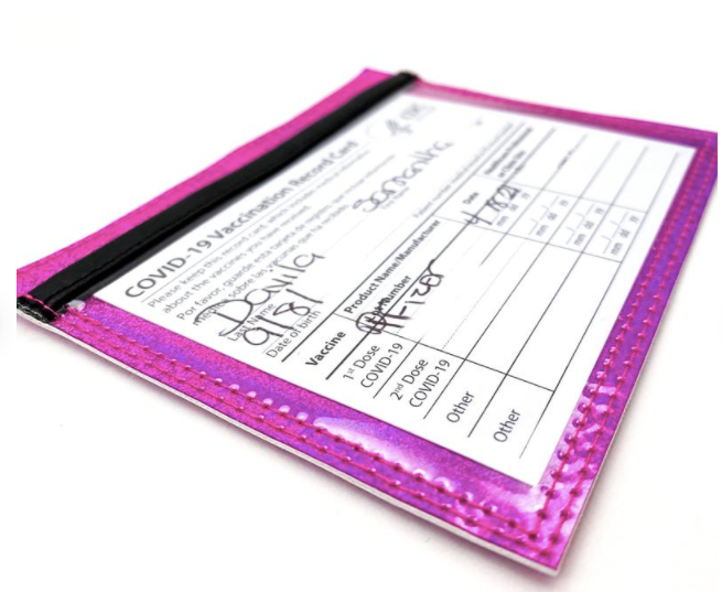 Neon Sol Silver Holographic Vinyl Vaccine Card Sleeve