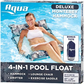 Aqua Deluxe Resort Quality Monterey Hammock, 4-in-1 Multi-Purpose Inflatable Pool Float