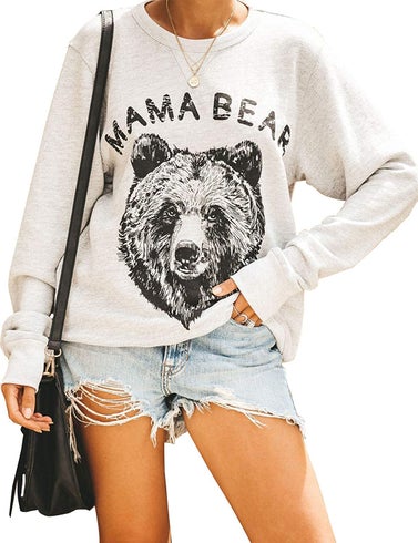 Blooming Jelly Mama Bear Crewneck Pullover Sweatshirt