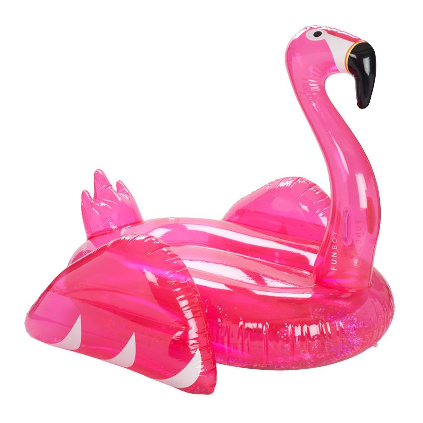 Funboy Clear Pink Glitter Flamingo