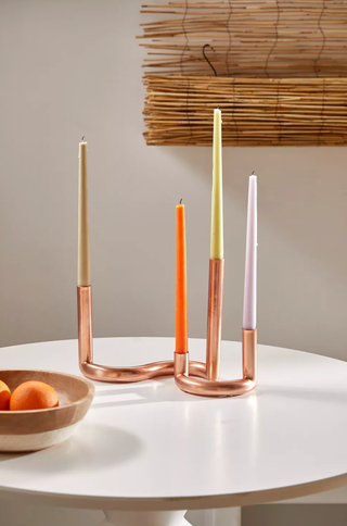 Urban Outfitters Bent Bronze Taper Candle Holder Set