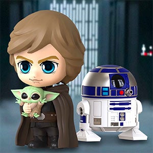 Luke Skywalker, R2-D2 and the Child Cosbaby Bobble-Head Set