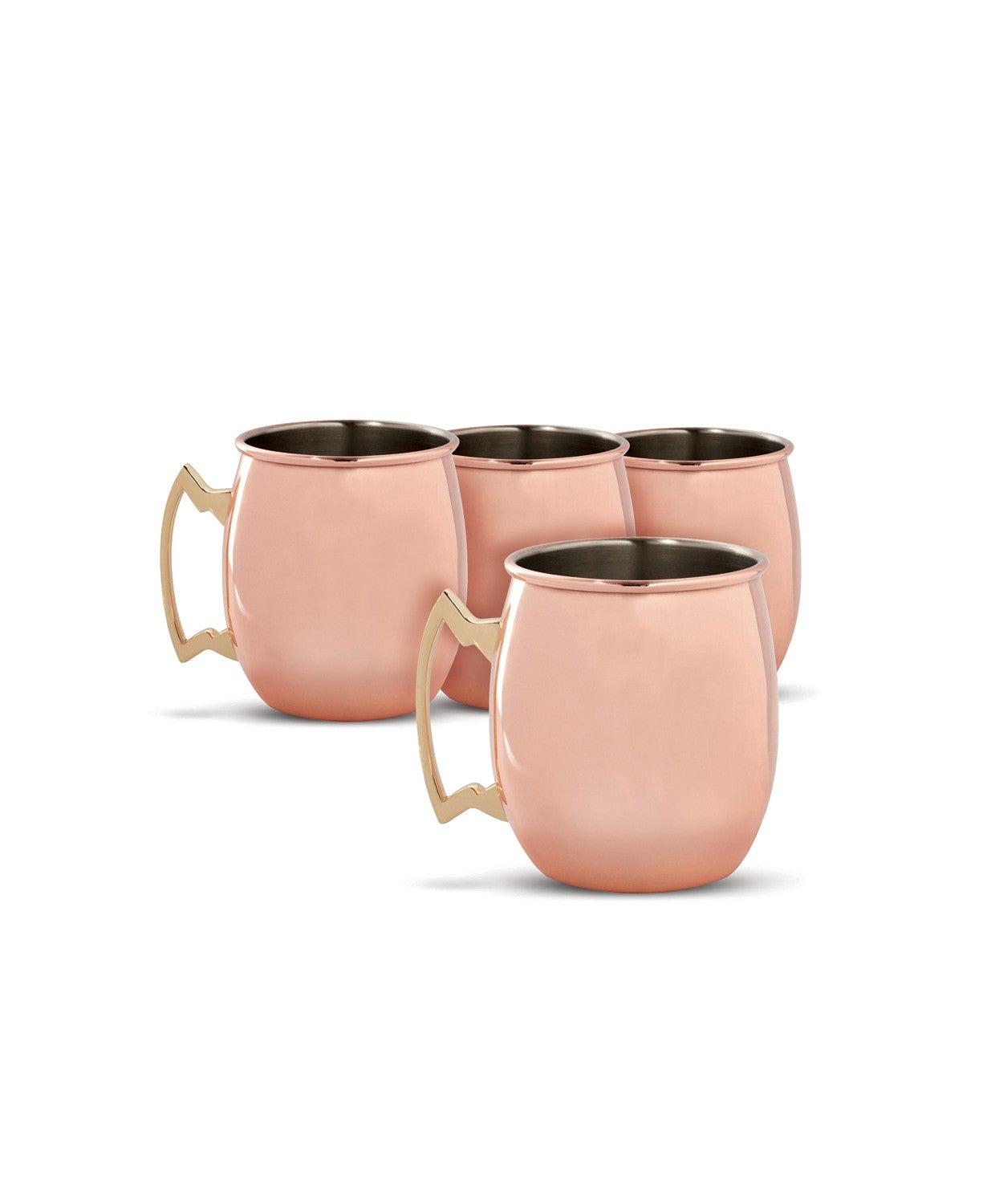 Thirstystone by Cambridge Smooth Copper Moscow Mule Mugs, Set of 4 