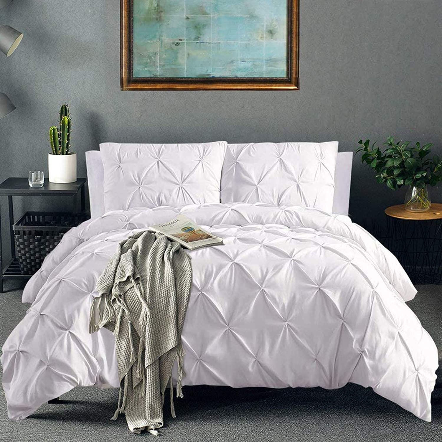 Vailge 3 Piece Pleated Duvet Cover