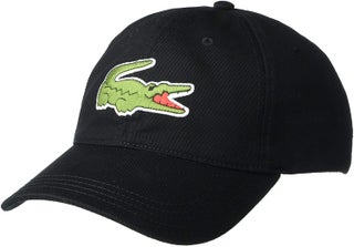 Lacoste Men's Big Croc Twill Adjustable Leather Strap Hat