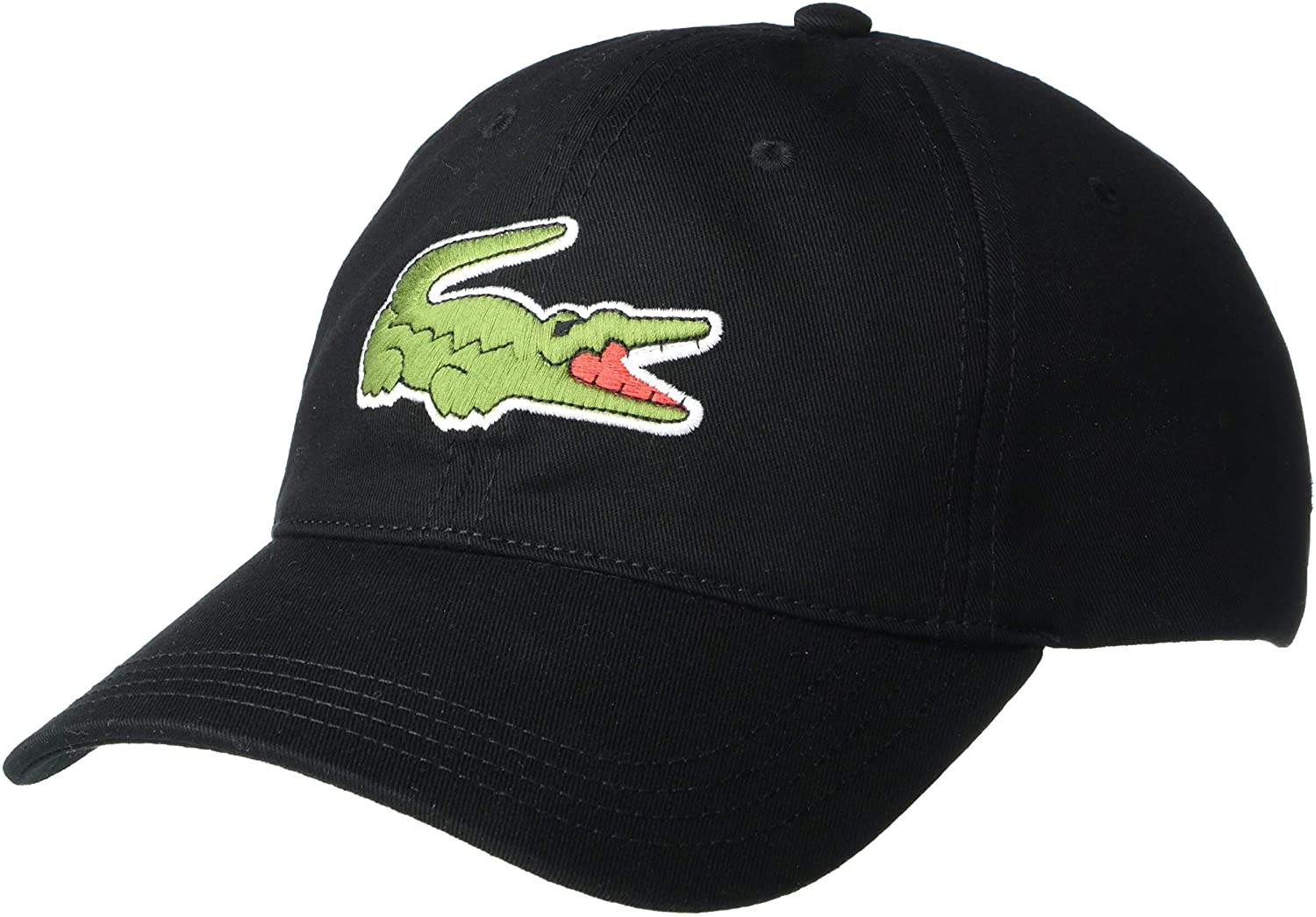Lacoste Men's Big Croc Twill Adjustable Leather Strap Hat