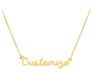 Awegift Personalized Name Necklace 18K Gold Plated 