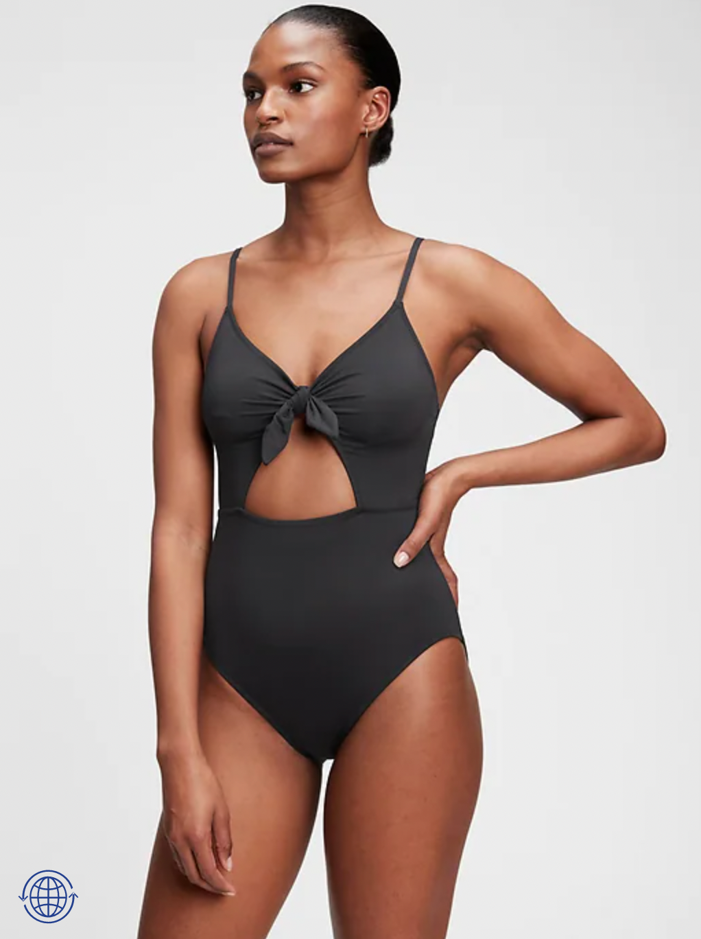 Gap Recycled Tie-Front Cut Out Swim One-Piece