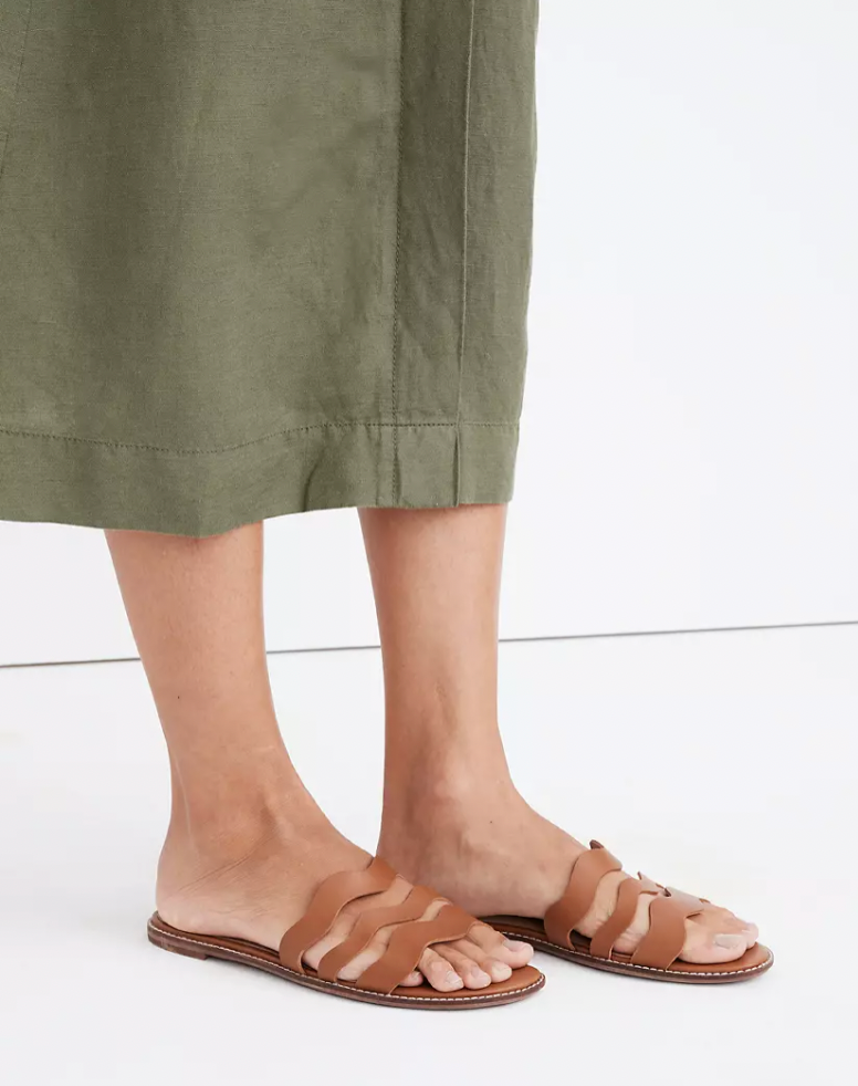 Madewell The Wave Slide Sandal in Vachetta Leather