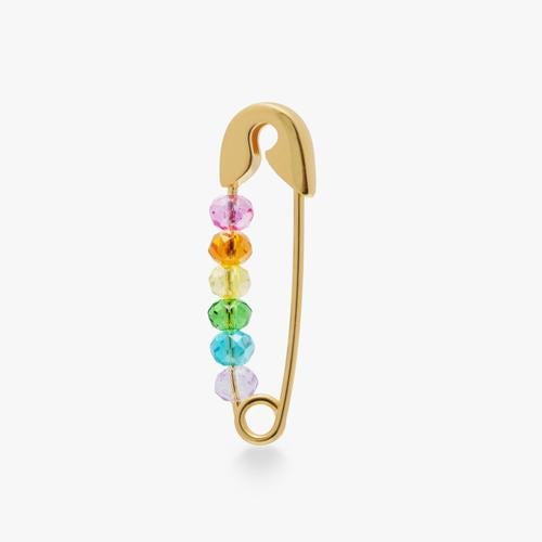 Studs Rainbow Beaded Safety Pin Earring