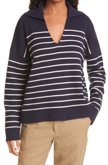 La Ligne Stripe Cotton & Cashmere Sweater