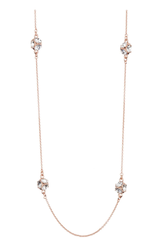 Lady Marmalade Rose Gold Plated Stone Station Necklace