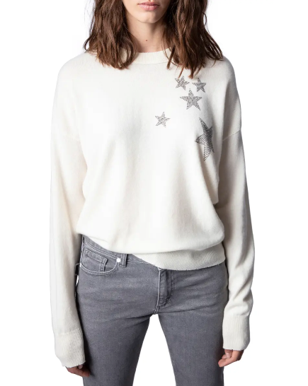 Zadig & Voltaire Gaby Strass Stars Wool & Cashmere Sweater