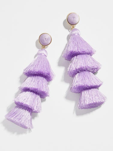 Gabriela Stud Tassel Earrings in Lavender