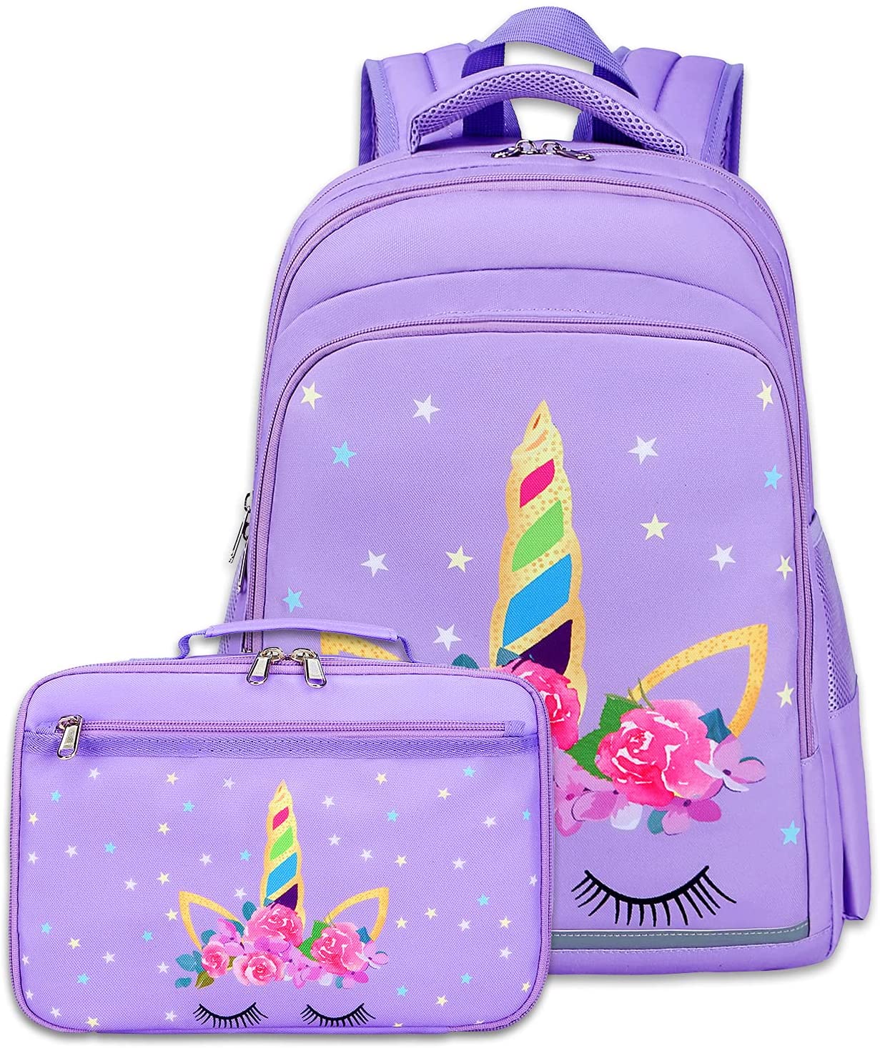 Camtop Unicorn backpack with matching lunch box