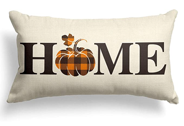 AVOIN Home Buffalo Plaid Pumpkin Fall Throw Pillow Cover