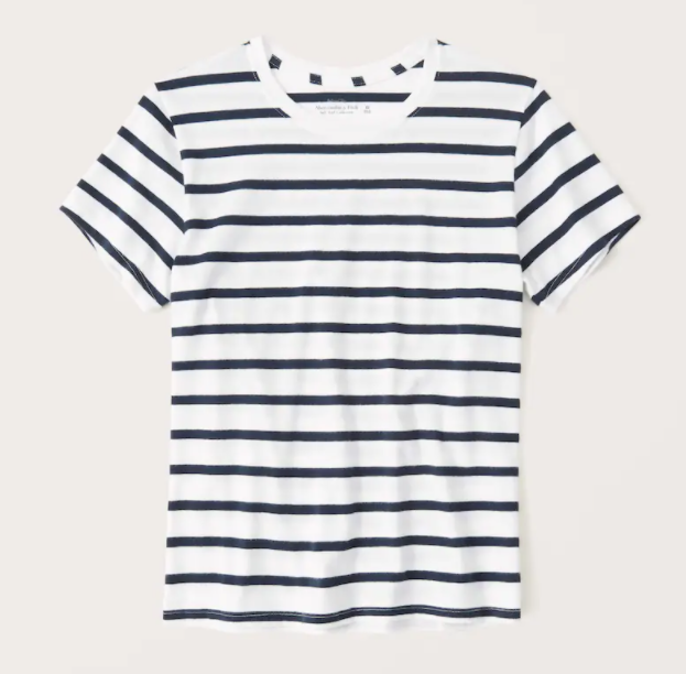 Abercrombie Short-Sleeve Striped Relaxed Tee
