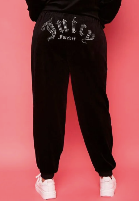Forever 21 x Juicy Couture Plus Size Rhinestone Juicy Couture Velour Joggers