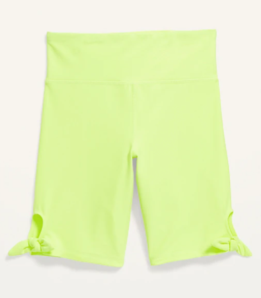 High-Waisted PowerSoft Side-Tie Biker Shorts for Girls