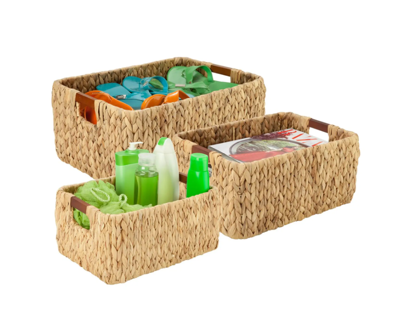 Honey-Can-Do Rectangle Water Hyacinth Baskets - Set of 3.png 
