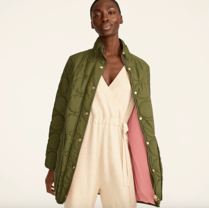J.Crew Quilted Cocoon Puffer with PrimaLoft