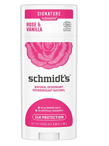 Schmidt's Aluminum Free Natural Deodorant for Women and Men, Rose & Vanilla