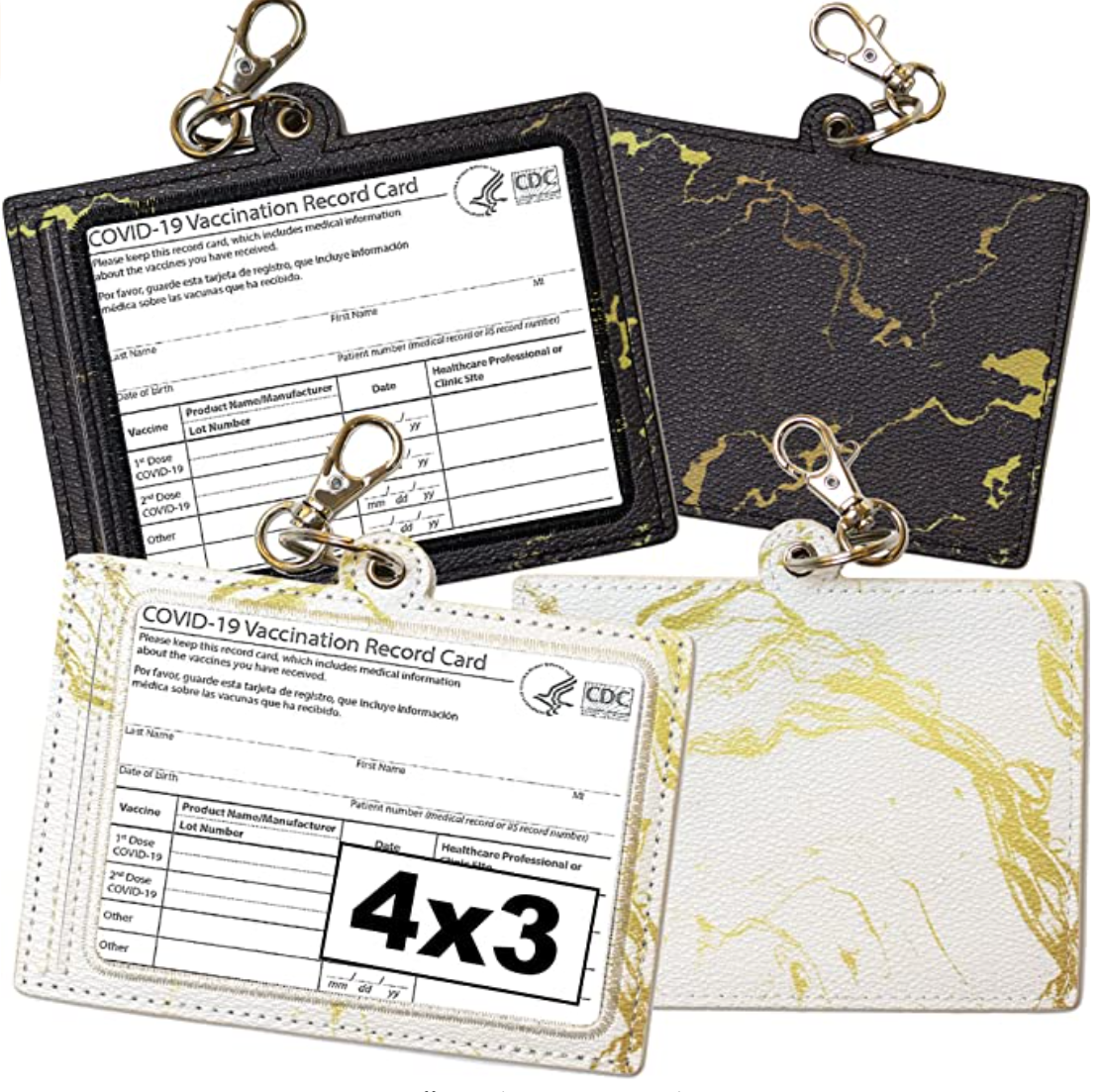 Marble Effect Vaccine Card Protector