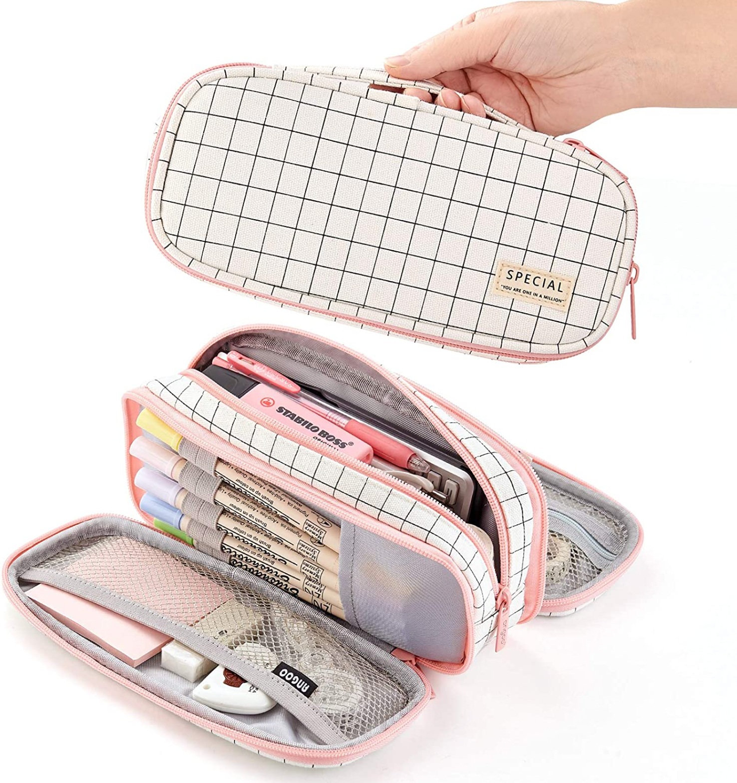 Winnable Mesh Pencil Case Light weight & Durable Choice of Color 2 Count